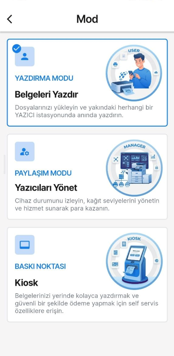 Yazıcı App Ekran